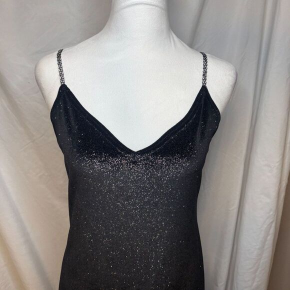 Vintage 90s JUMP Apparel Glitter Party Stretch Long Maxi Dress Womens Designer - Picture 2 of 9